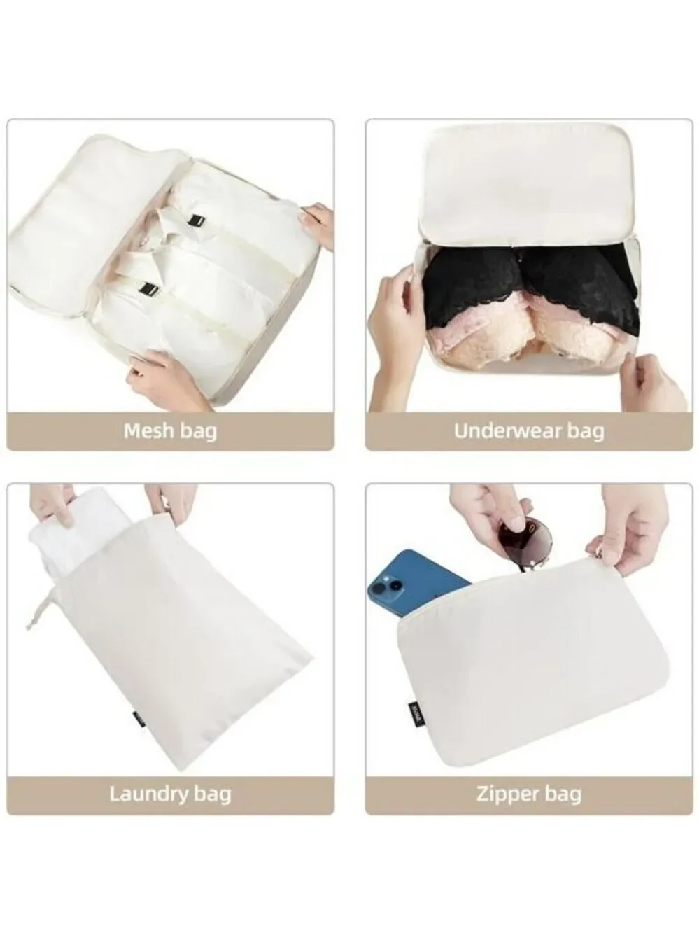 Travel Packing Cubes Set Luggage Organizer Bags for Suitcase Carry On Trip